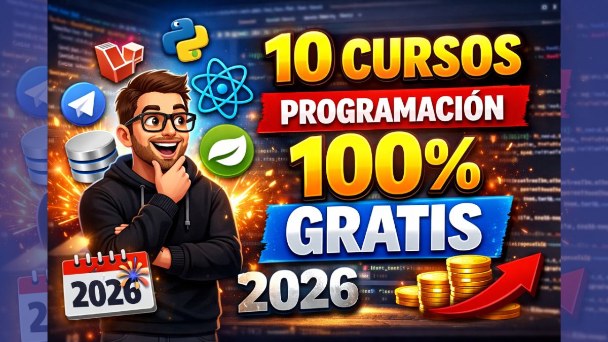 🎆 10 cursos de programación 100% GRATIS para cerrar el año y empezar 2026 con ventaja 💻🔥